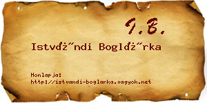 Istvándi Boglárka névjegykártya
